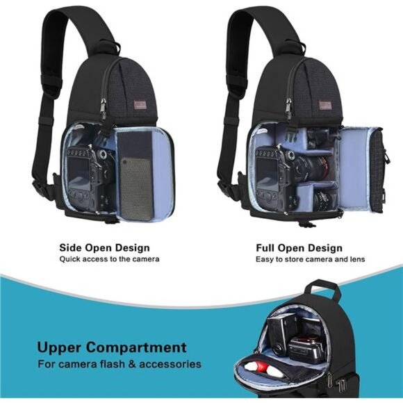 Camera Sling Bag,DSLR/SLR/Mirrorless CameraCase Shockproof Photography Backpack - Picture 2 of 7